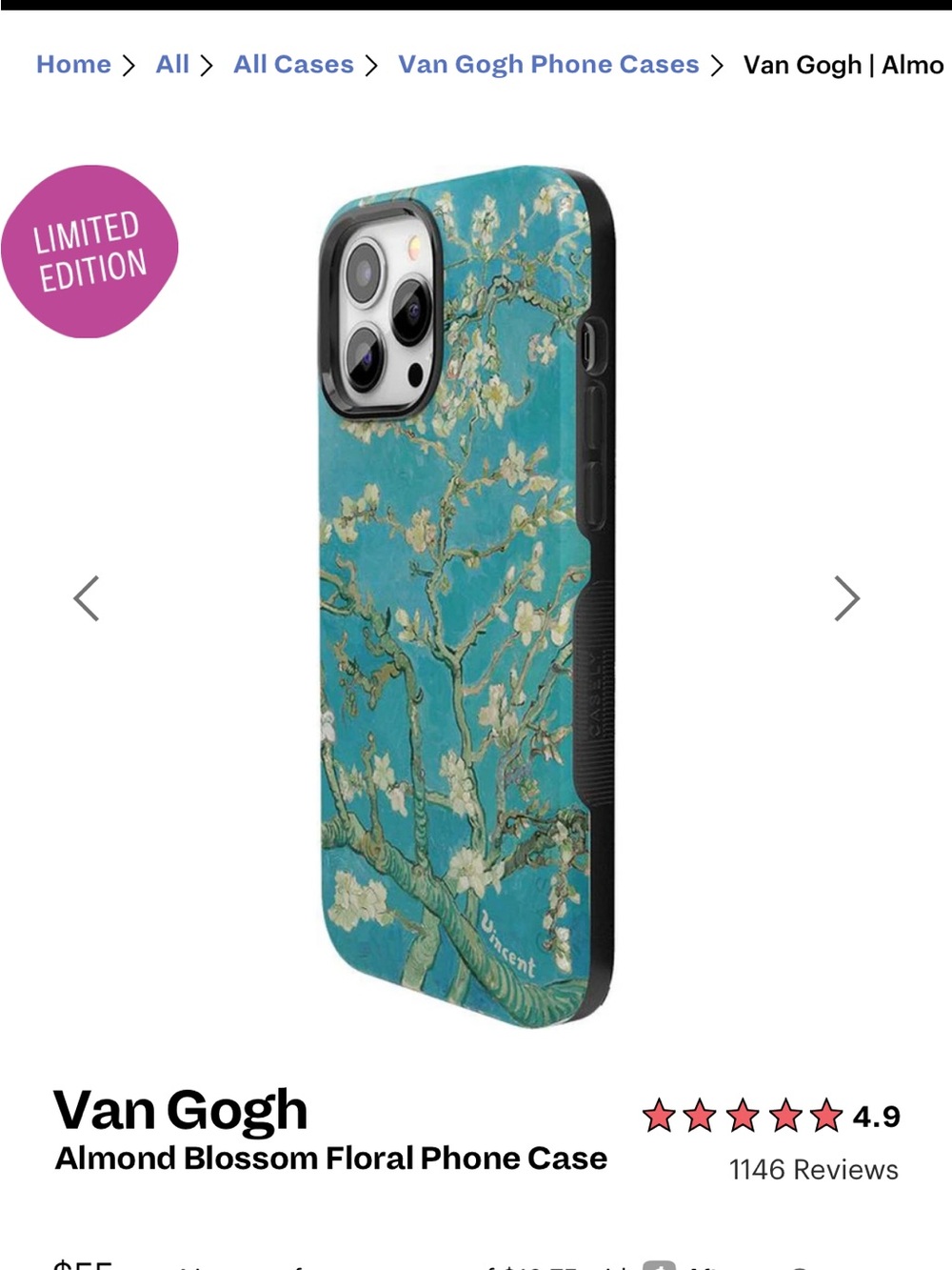 Casely Almond Blossom Floral IPhone 13 Pro Case - Blue Vincent Van Gogh - Picture 5 of 5